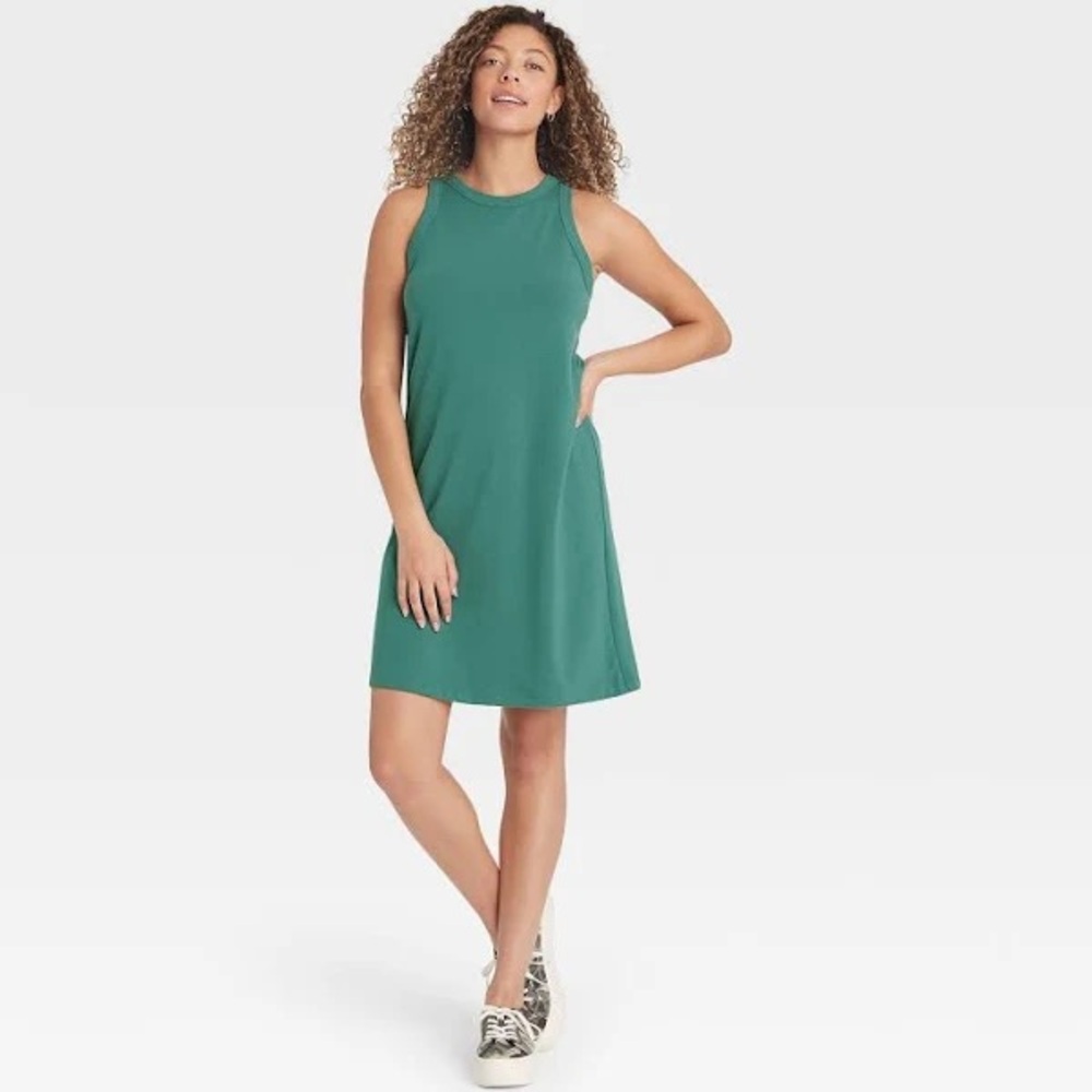A new day teal midi dress
